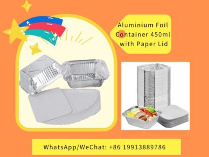 aluminium foil container 450ml with paper lid