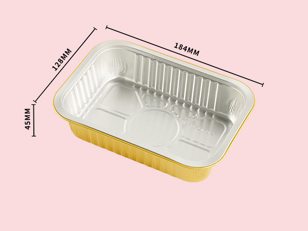 gold rectangle aluminum tray 750ml