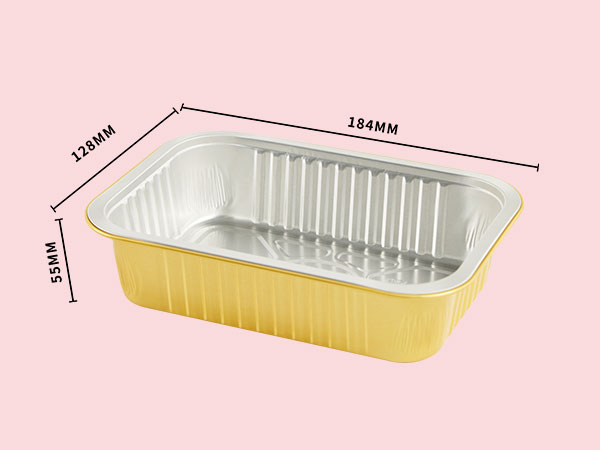 gold rectangle aluminum tray 930ml